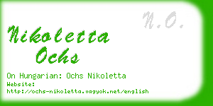 nikoletta ochs business card